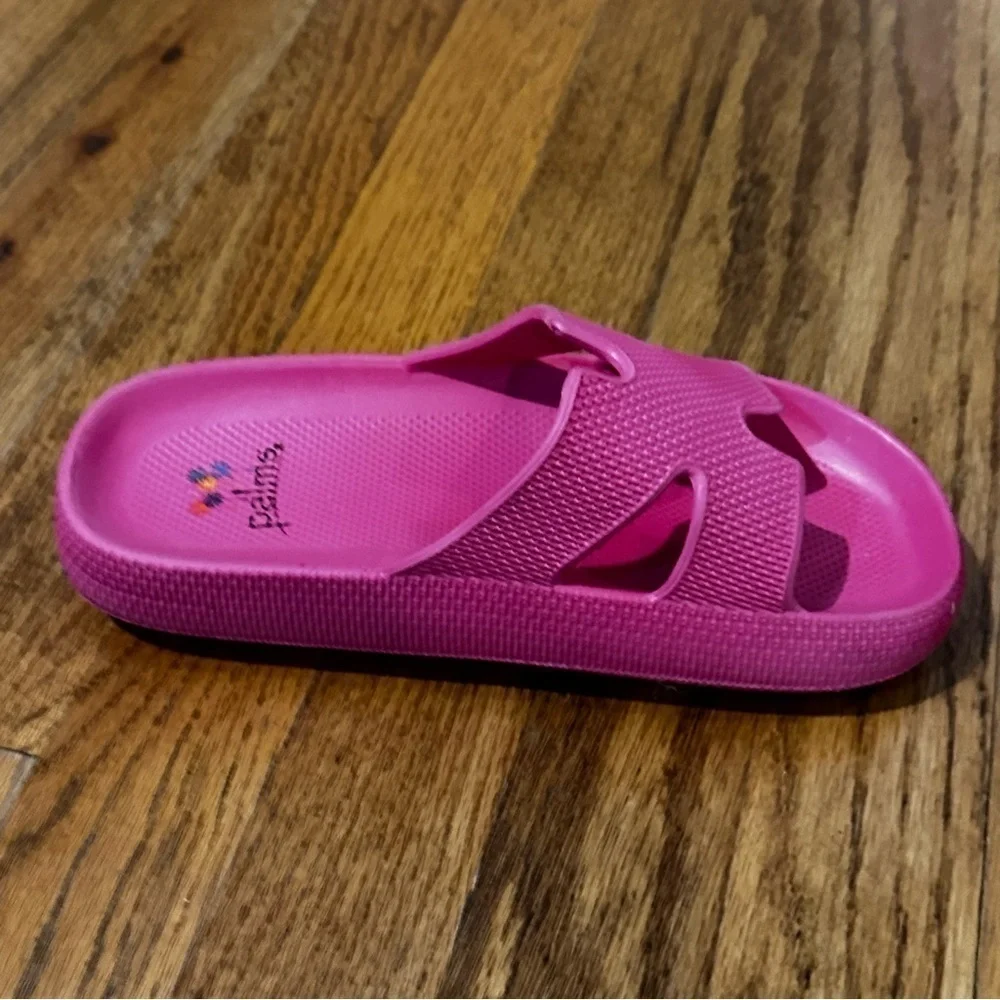 Kids Pink Slide Sandals palms pink size 34